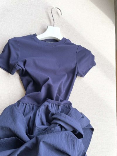 Ralph Lauren Crew Neck Short Sleeve Dress in Navy