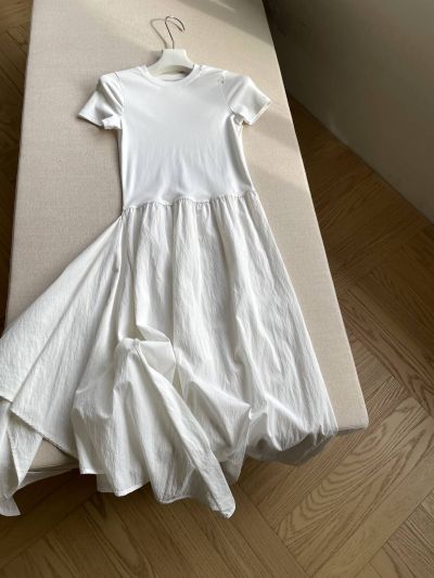 Ralph Lauren Crew Neck Short Sleeve Dress in White