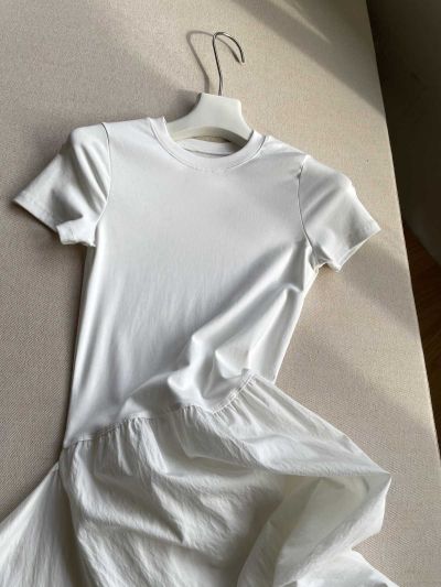 Ralph Lauren Crew Neck Short Sleeve Dress in White