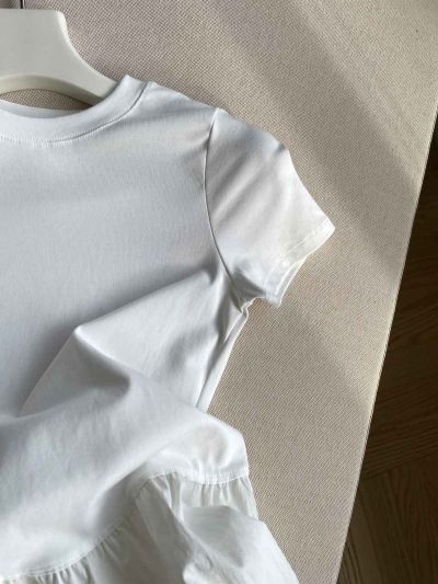Ralph Lauren Crew Neck Short Sleeve Dress in White