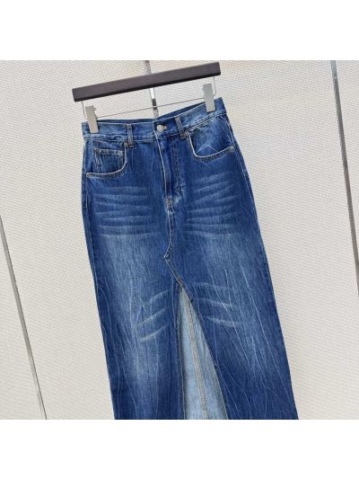 Ralph Lauren Denim Wide-Leg Skirt in Blue