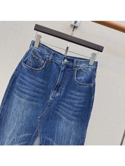 Ralph Lauren Denim Wide-Leg Skirt in Blue