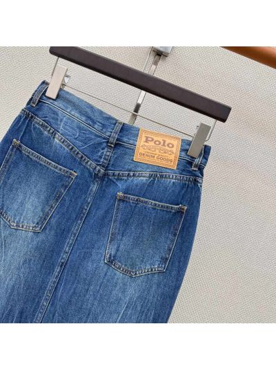 Ralph Lauren Denim Wide-Leg Skirt in Blue