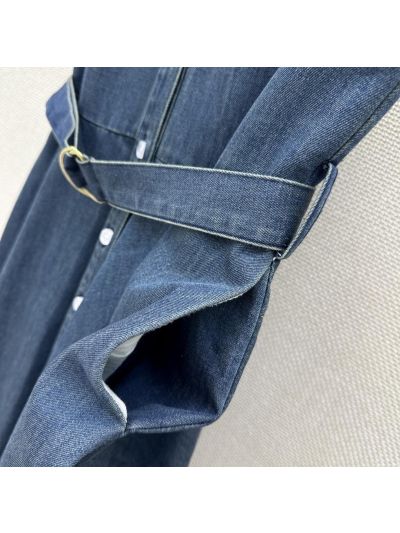 Ralph Lauren Embroidered Denim Dress in Navy