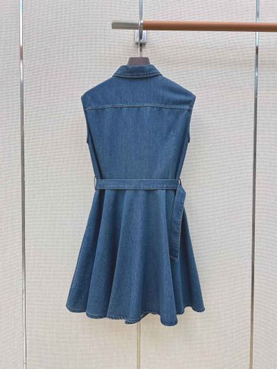 Ralph Lauren Embroidered Denim Dress in Navy