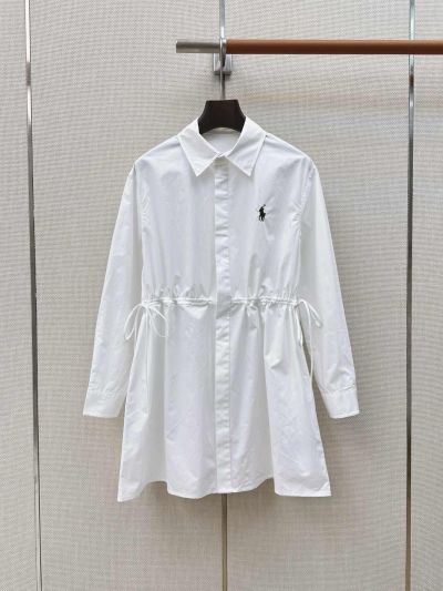 Ralph Lauren Embroidered Long Sleeve Dress in White