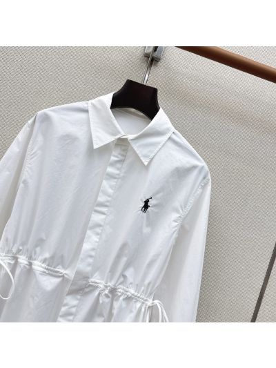 Ralph Lauren Embroidered Long Sleeve Dress in White