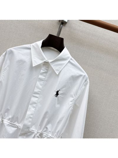 Ralph Lauren Embroidered Long Sleeve Dress in White