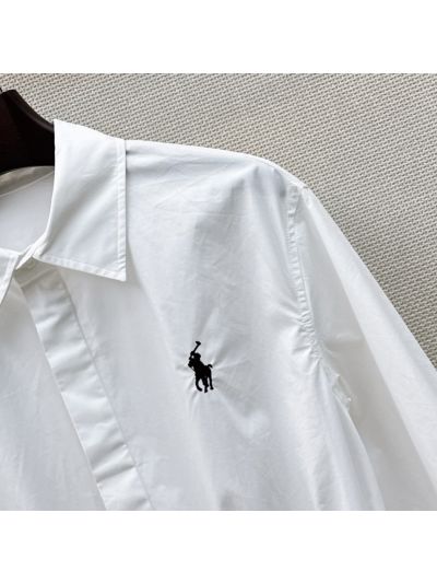 Ralph Lauren Embroidered Long Sleeve Dress in White