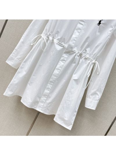Ralph Lauren Embroidered Long Sleeve Dress in White