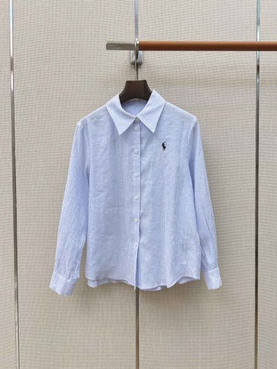 Ralph Lauren Embroidered Striped Shirt in Light Blue