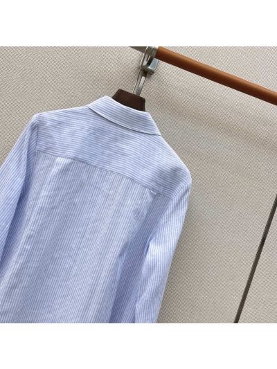 Ralph Lauren Embroidered Striped Shirt in Light Blue