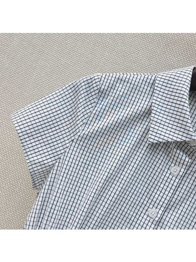 Ralph Lauren Plaid Puff Sleeve Shirt in White