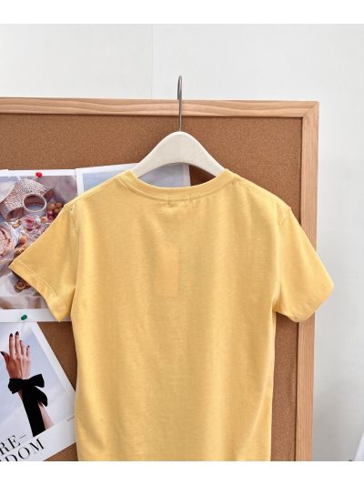 Ralph Lauren Short Sleeve Embroidered T-Shirt in Yellow