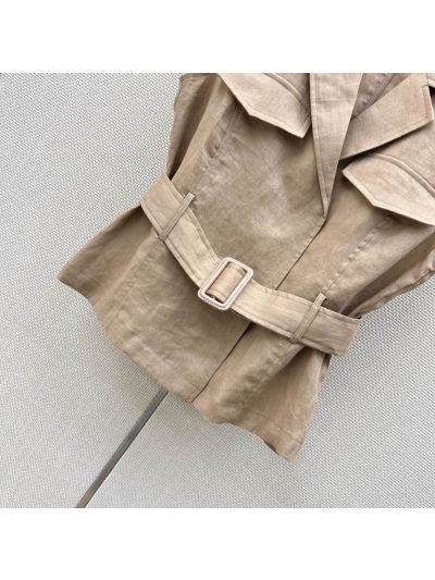 Ralph Lauren Sleeveless Linen Vest in Beige