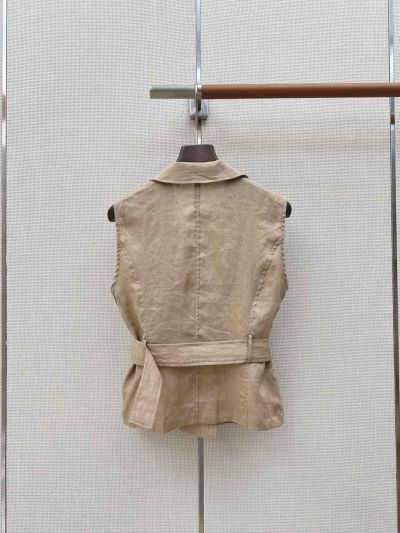 Ralph Lauren Sleeveless Linen Vest in Beige