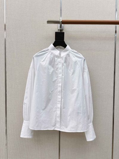 Ralph Lauren Stand Collar Button-Front Shirt in White