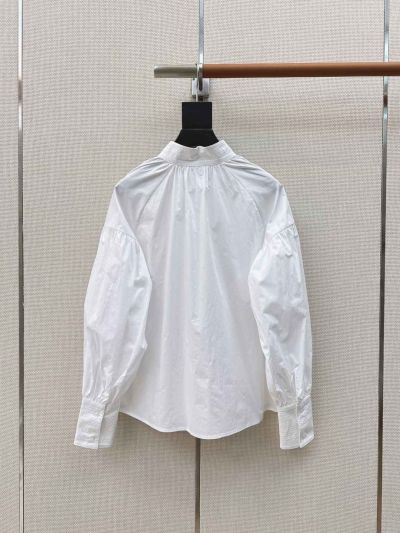 Ralph Lauren Stand Collar Button-Front Shirt in White
