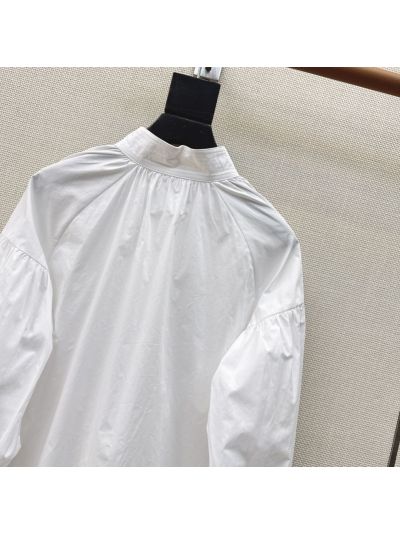 Ralph Lauren Stand Collar Button-Front Shirt in White