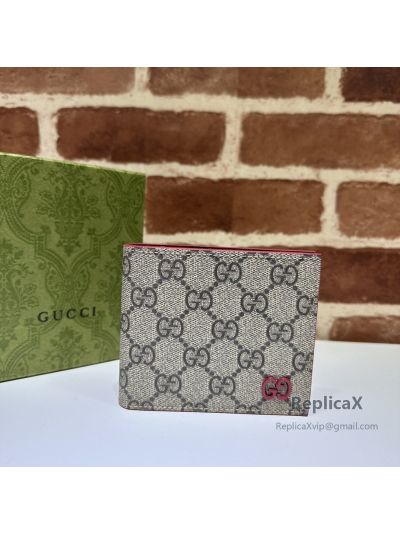 Gucci Rosso Ancora Beige Interior Bi-Fold Wallet 768243