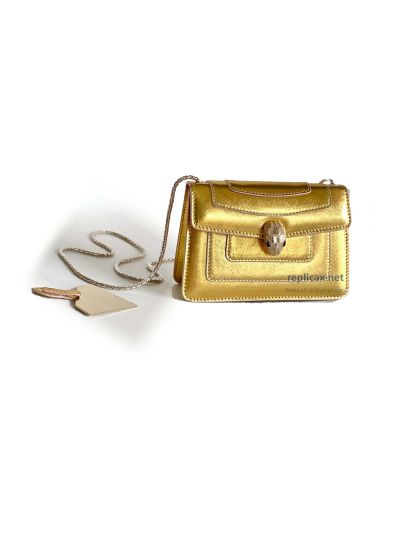 Bvlgari Serpenti Forever Mini Crossbody Bag Deep Gold Textured Calfskin