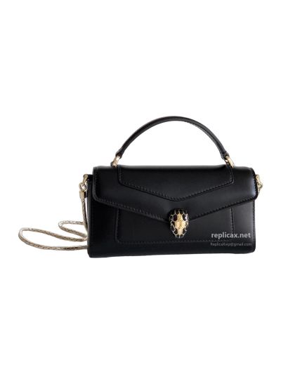 Bvlgari Serpenti Forever Phone Bag Black Calfskin