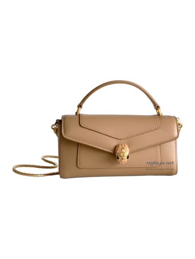 Bvlgari Serpenti Forever Phone Bag Taupe Calfskin