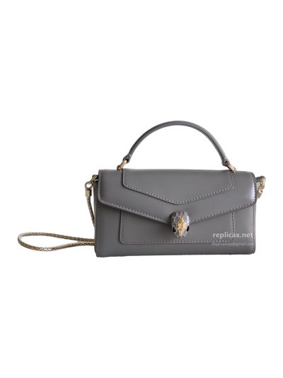 Bvlgari Serpenti Forever Phone Bag Grey Calfskin