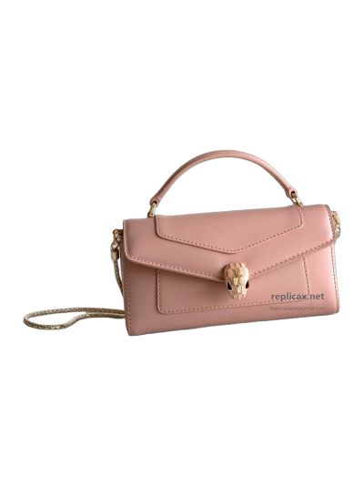 Bvlgari Serpenti Forever Phone Bag Rose Pink Calfskin