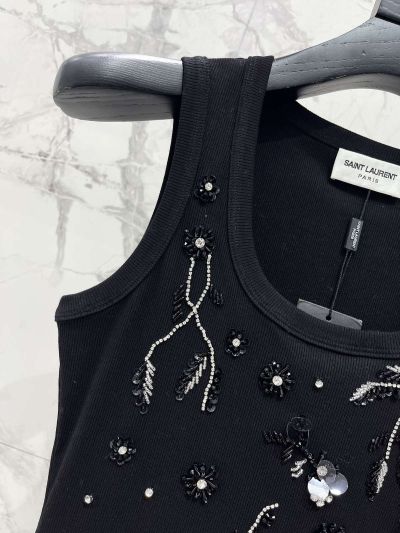 Saint Laurent Beaded Dress in Black