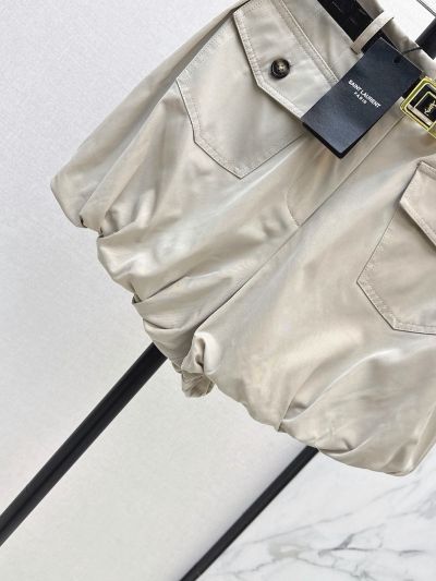 Saint Laurent Belted Cargo Pants in Beige