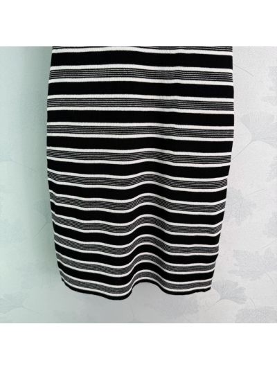 Saint Laurent Crew Neck Sleeveless Dress in Black and White