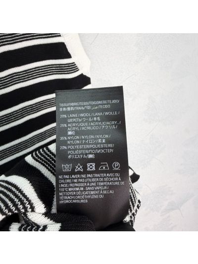 Saint Laurent Crew Neck Sleeveless Dress in Black and White