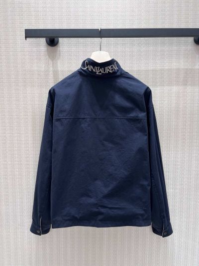 Saint Laurent Cropped Denim Coat in White