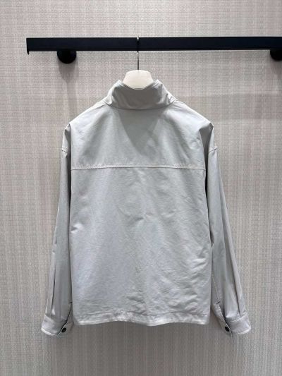 Saint Laurent Cropped Denim Coat in White
