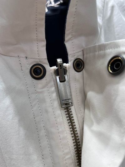 Saint Laurent Cropped Denim Coat in White