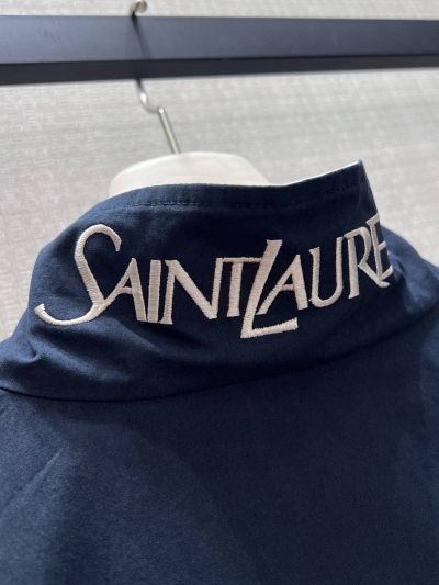 Saint Laurent Cropped Denim Coat in White