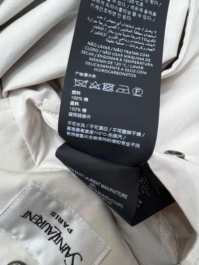 Saint Laurent Cropped Denim Coat in White