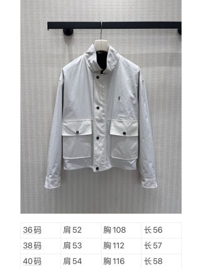 Saint Laurent Cropped Denim Coat in White