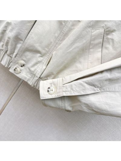 Saint Laurent Embroidered Button-Front Jacket in Beige