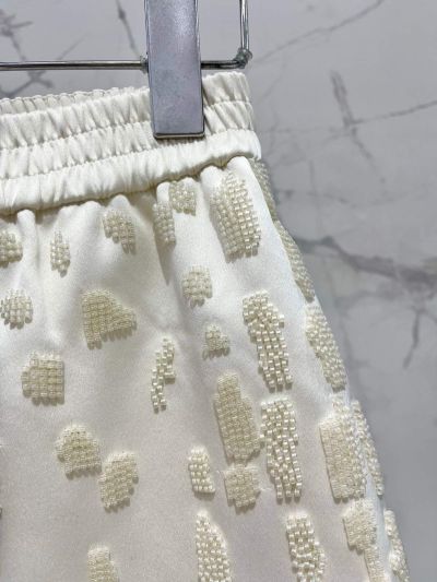 Saint Laurent Embroidered Mini Skirt in White