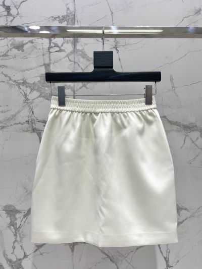 Saint Laurent Embroidered Mini Skirt in White