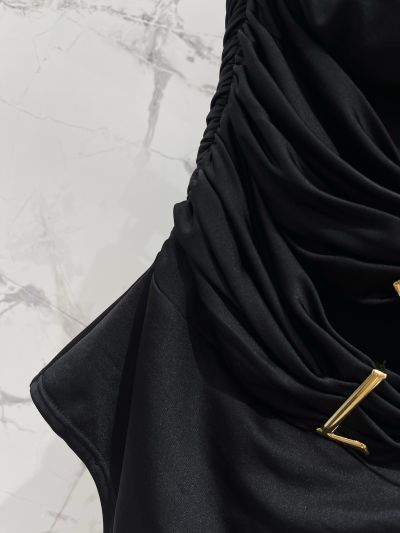 Saint Laurent Openwork Sleeveless Top in Black