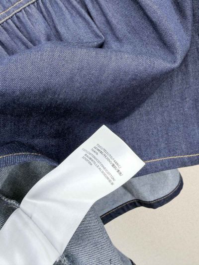 Saint Laurent Puff Sleeve Denim Top in Navy