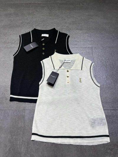 Saint Laurent Sleeveless Button-Front Top