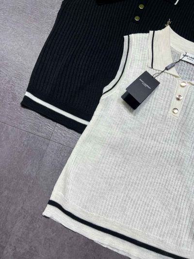 Saint Laurent Sleeveless Button-Front Top