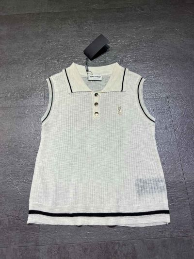 Saint Laurent Sleeveless Button-Front Top