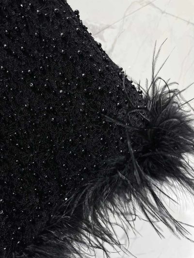 Saint Laurent Sleeveless Embroidered Top in Black