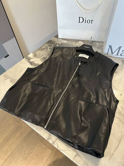 Saint Laurent Sleeveless Zip-Up Jacket in Black