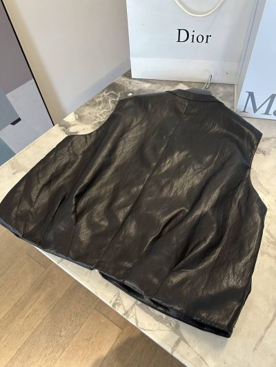 Saint Laurent Sleeveless Zip-Up Jacket in Black